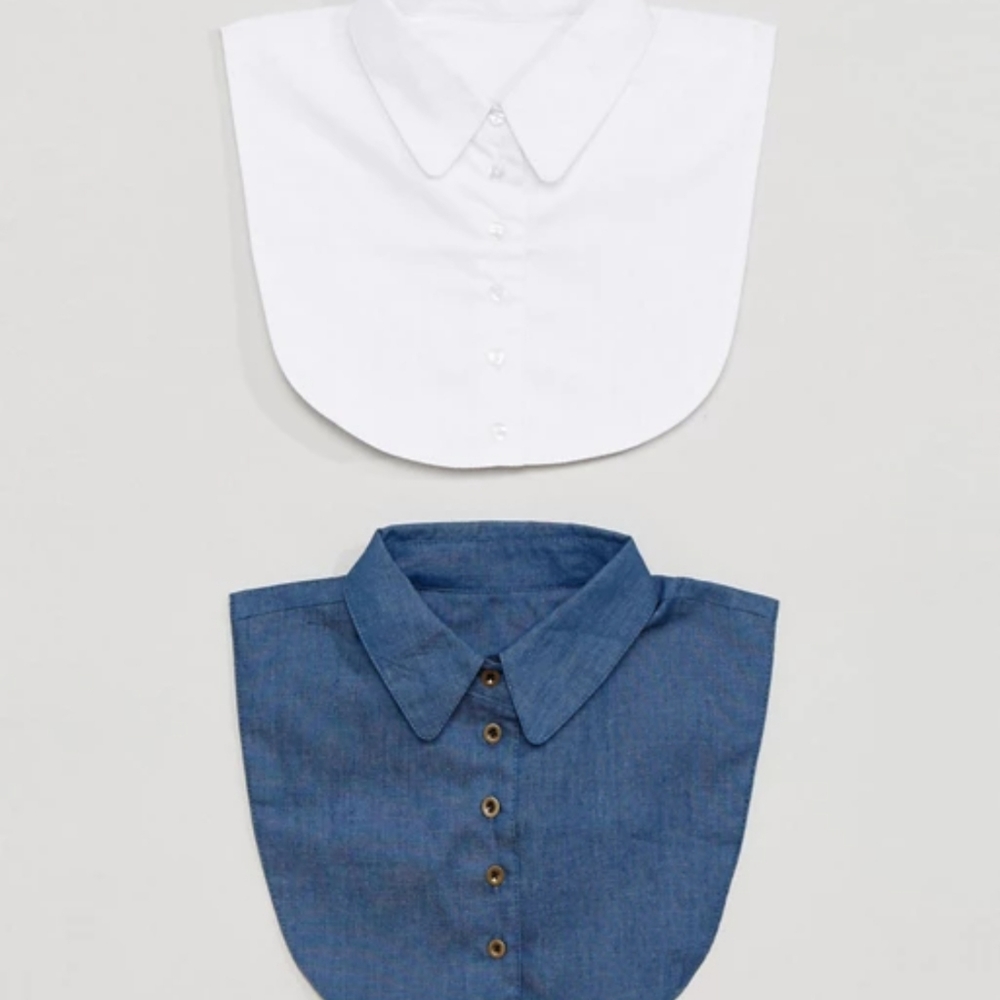 ASOS 2 pack Bibs In Denim And White